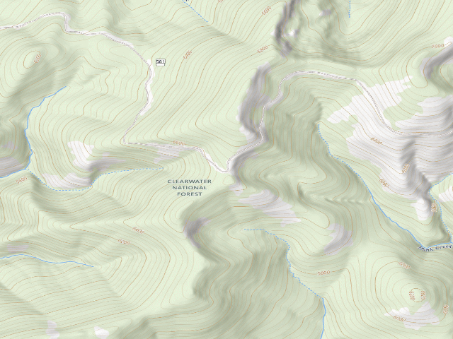 USGS topographic map of USFS dispersed camp — ID #222