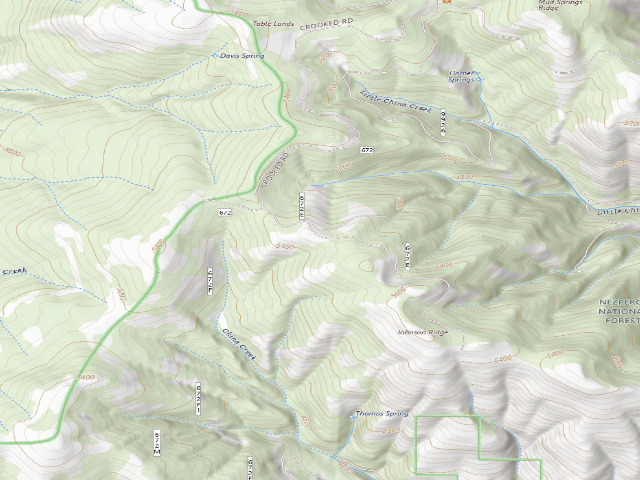 USGS topographic map of USFS dispersed camp — ID #223