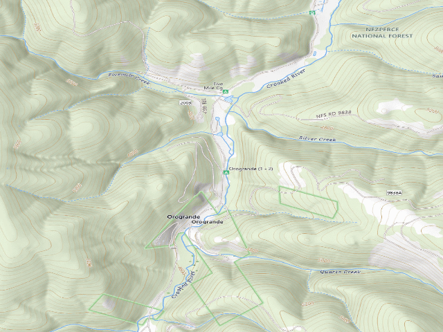 USGS topographic map of USFS dispersed camp — ID #224