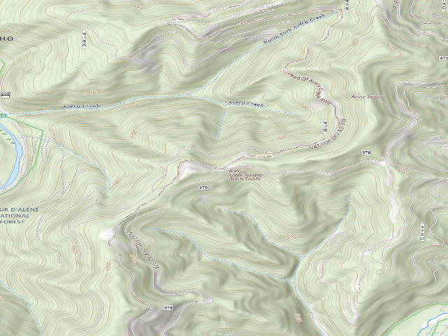USGS topographic map of USFS dispersed camp — ID #228