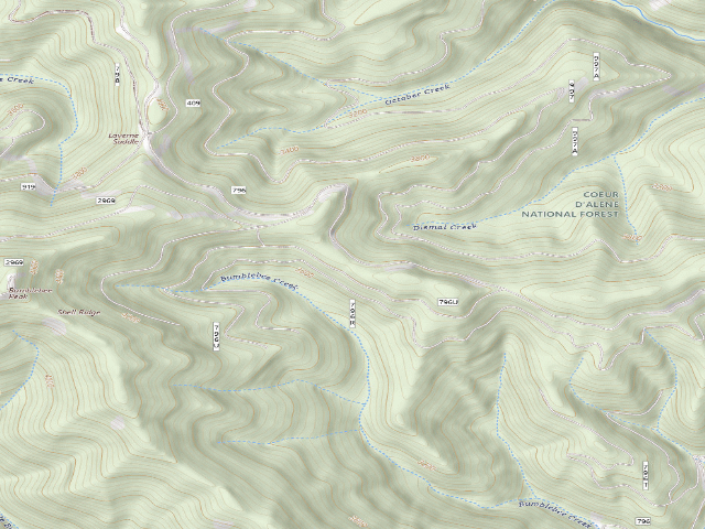 USGS topographic map of USFS dispersed camp — ID #23