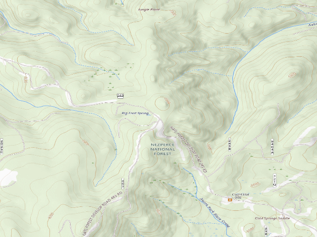 USGS topographic map of USFS dispersed camp — ID #230