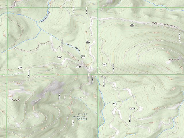 USGS topographic map of USFS dispersed camp — ID #232