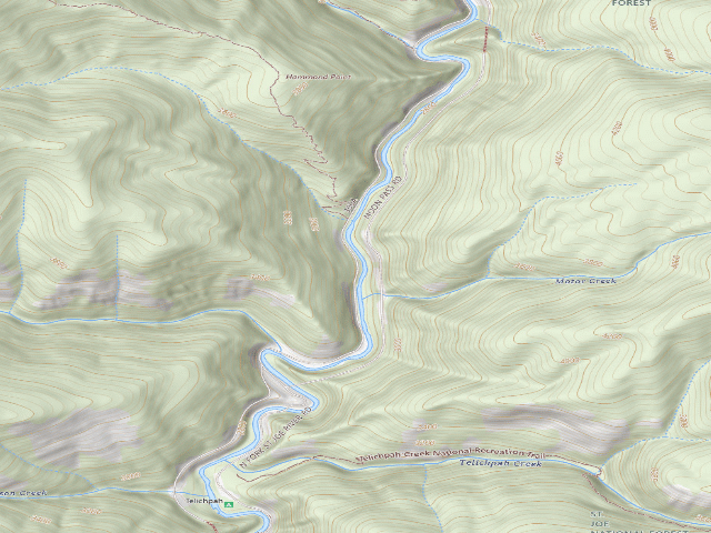 USGS topographic map of USFS dispersed camp — ID #233