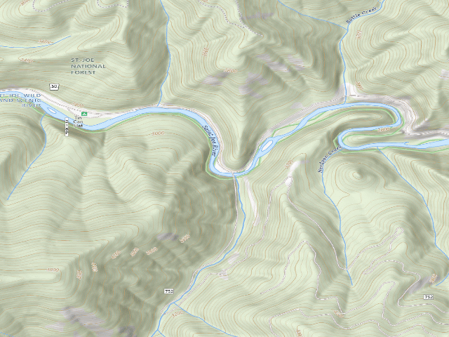 USGS topographic map of USFS dispersed camp — ID #235