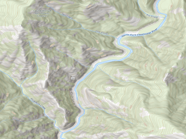 USGS topographic map of USFS dispersed camp — ID #236