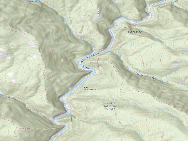 USGS topographic map of USFS dispersed camp — ID #237