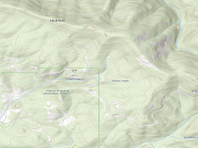 USGS topographic map of USFS dispersed camp — ID #239
