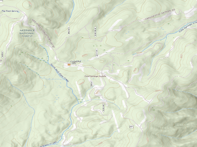 USGS topographic map of USFS dispersed camp — ID #243