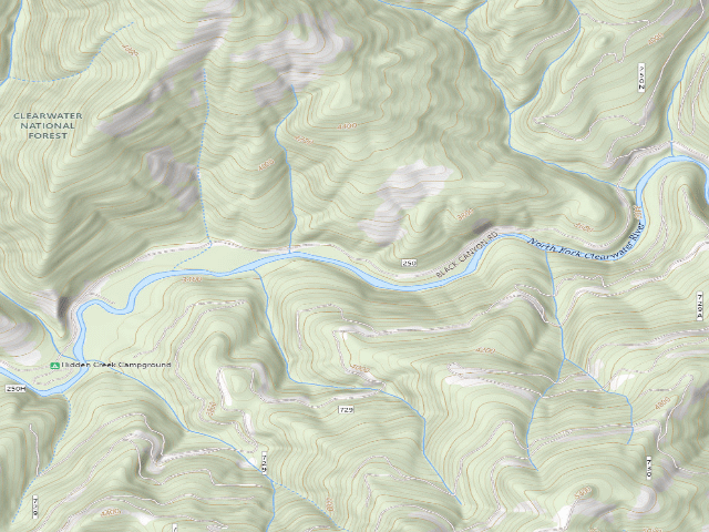 USGS topographic map of USFS dispersed camp — ID #246
