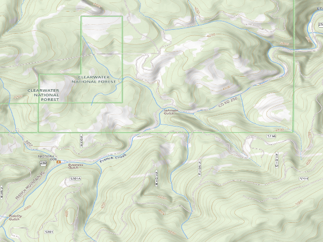 USGS topographic map of USFS dispersed camp — ID #247