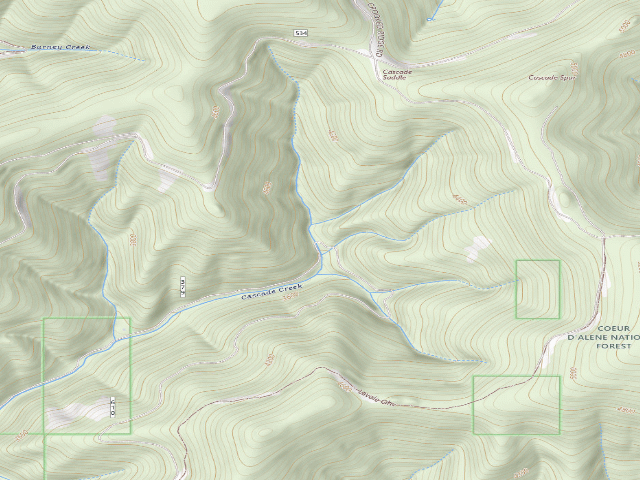 USGS topographic map of USFS dispersed camp — ID #25