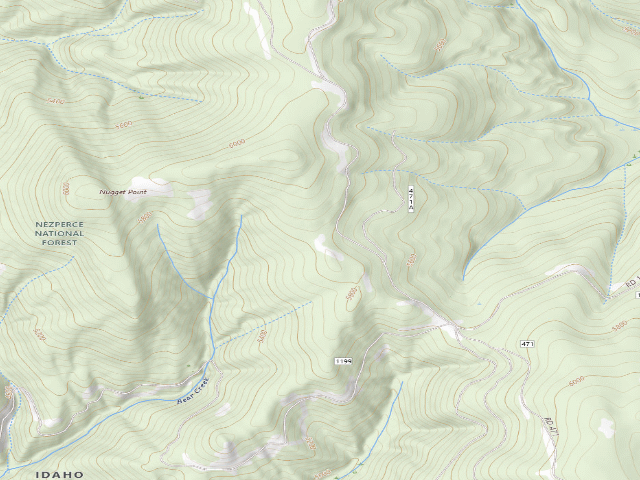 USGS topographic map of USFS dispersed camp — ID #250