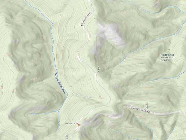 USGS topographic map of USFS dispersed camp — ID #252