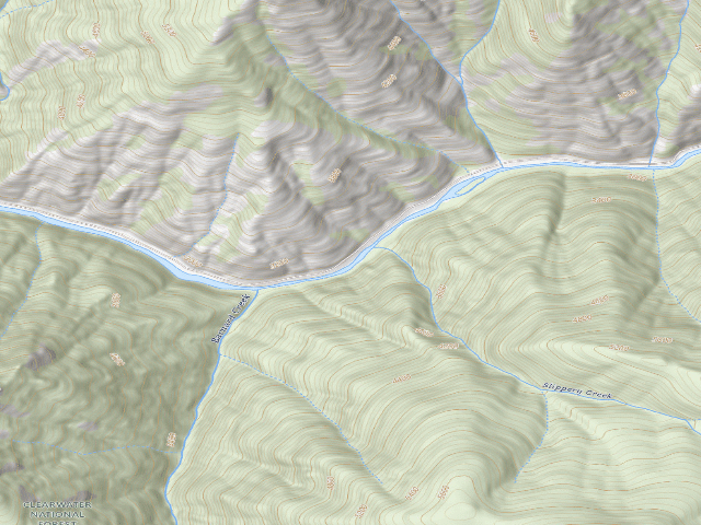 USGS topographic map of USFS dispersed camp — ID #256