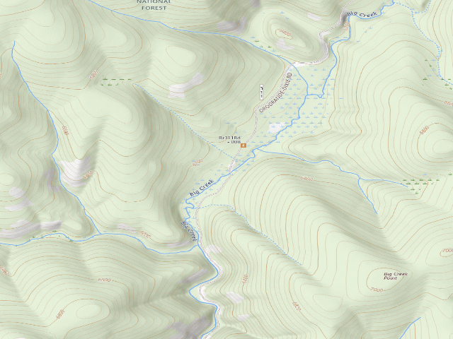 USGS topographic map of USFS dispersed camp — ID #257