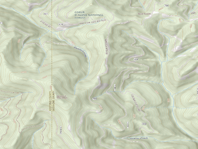 USGS topographic map of USFS dispersed camp — ID #258