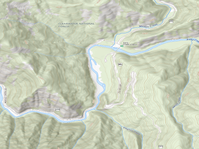 USGS topographic map of USFS dispersed camp — ID #260