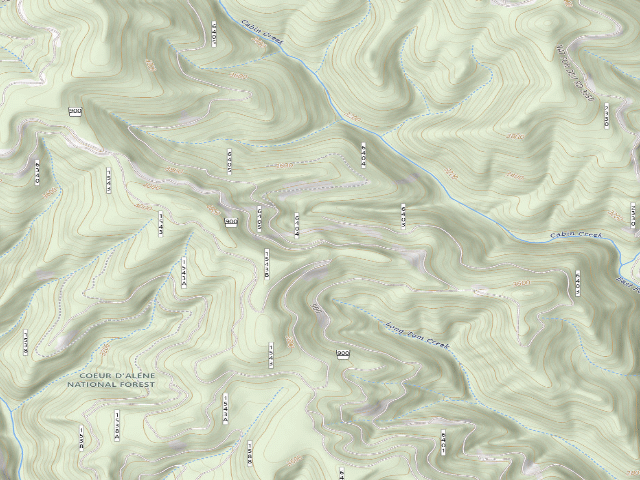 USGS topographic map of USFS dispersed camp — ID #262