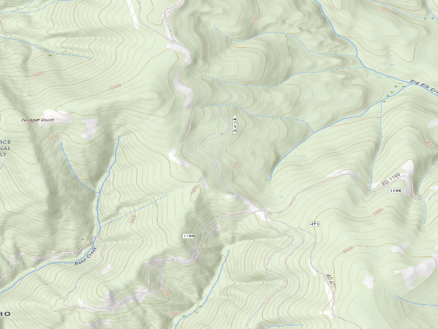 USGS topographic map of USFS dispersed camp — ID #264