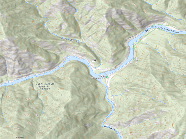USGS topographic map of USFS dispersed camp — ID #266