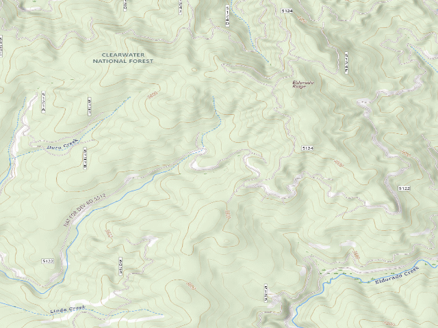 USGS topographic map of USFS dispersed camp — ID #271