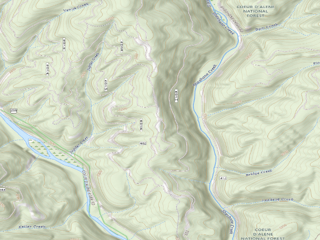 USGS topographic map of USFS dispersed camp — ID #275