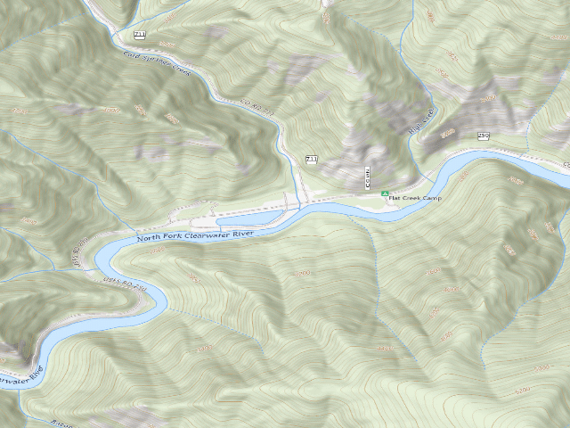 USGS topographic map of USFS dispersed camp — ID #281