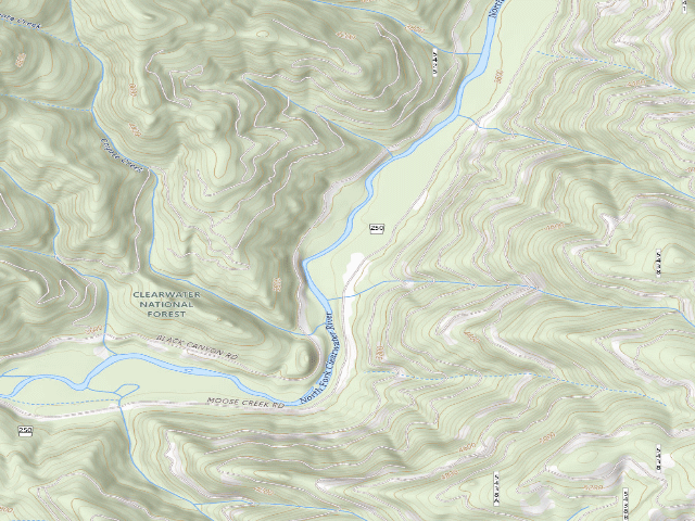USGS topographic map of USFS dispersed camp — ID #287