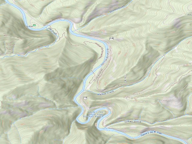 USGS topographic map of USFS dispersed camp — ID #289