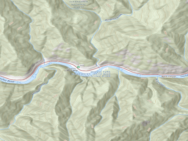 USGS topographic map of USFS dispersed camp — ID #290
