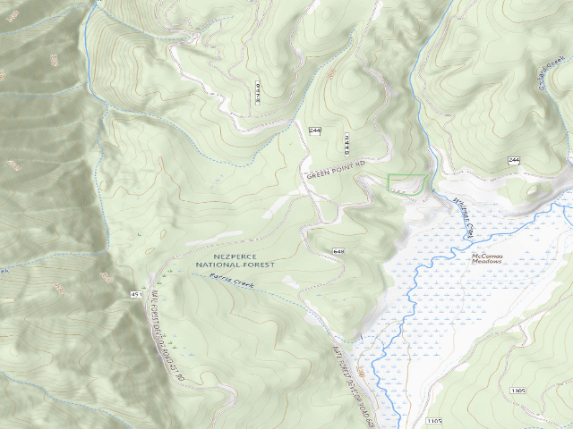 USGS topographic map of USFS dispersed camp — ID #295