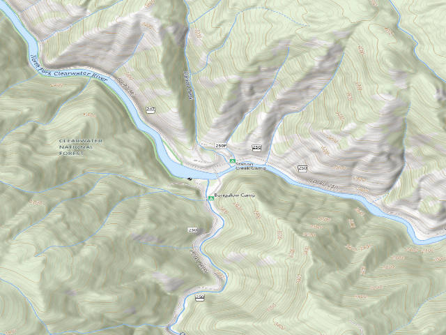 USGS topographic map of USFS dispersed camp — ID #297