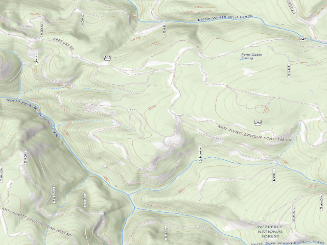 USGS topographic map of USFS dispersed camp — ID #298
