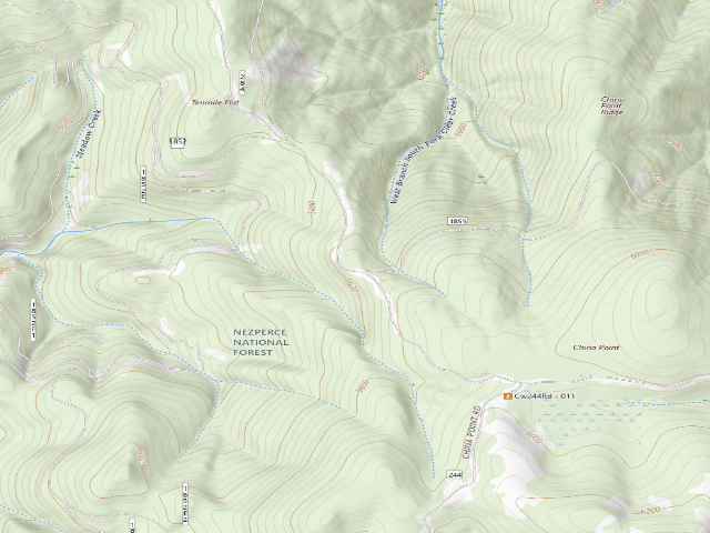 USGS topographic map of USFS dispersed camp — ID #301