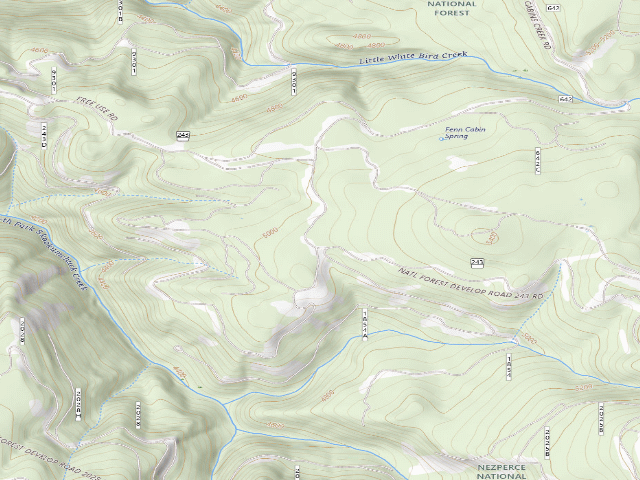 USGS topographic map of USFS dispersed camp — ID #302