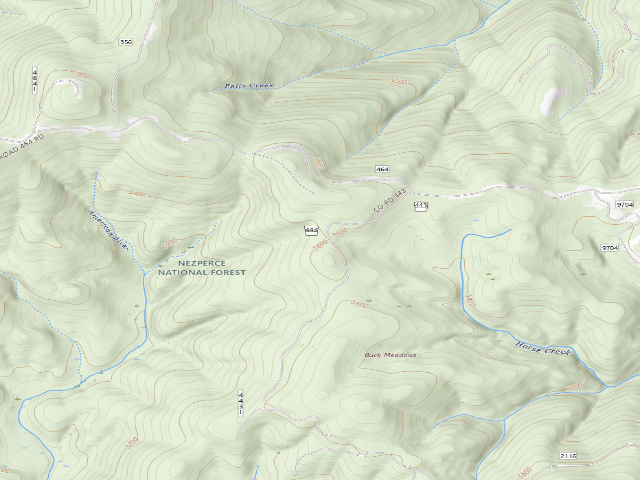 USGS topographic map of USFS dispersed camp — ID #303
