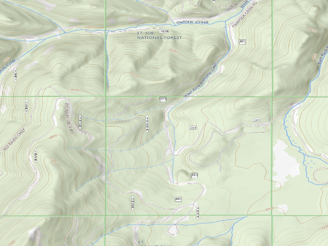 USGS topographic map of USFS dispersed camp — ID #306
