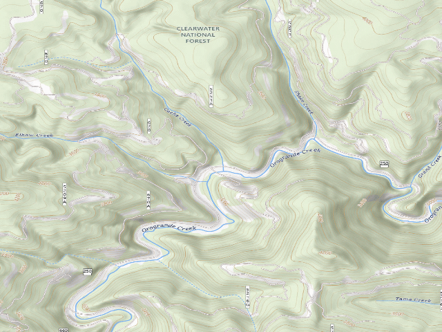 USGS topographic map of USFS dispersed camp — ID #309
