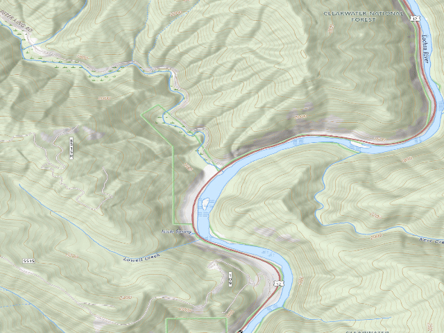 USGS topographic map of USFS dispersed camp — ID #312