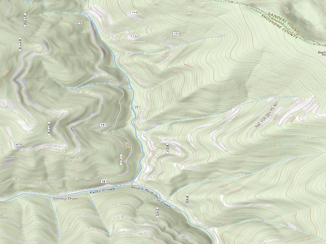 USGS topographic map of USFS dispersed camp — ID #314