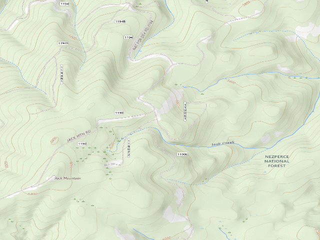 USGS topographic map of USFS dispersed camp — ID #320