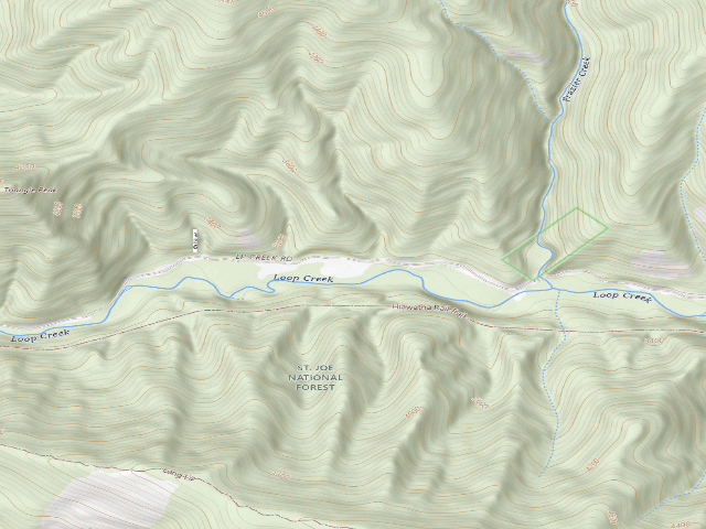 USGS topographic map of USFS dispersed camp — ID #323
