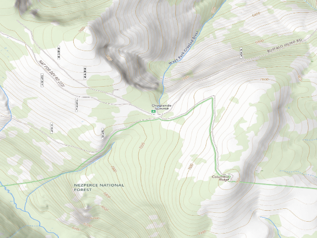 USGS topographic map of USFS dispersed camp — ID #324