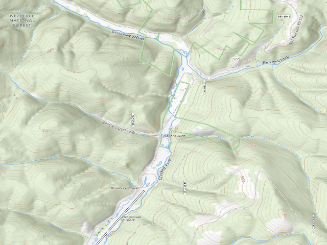 USGS topographic map of USFS dispersed camp — ID #327