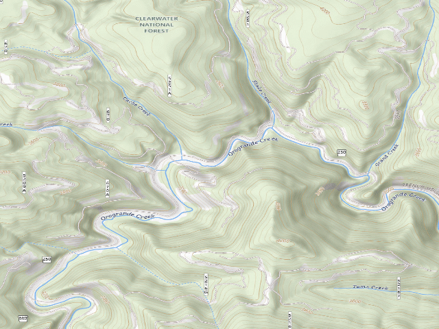 USGS topographic map of USFS dispersed camp — ID #33