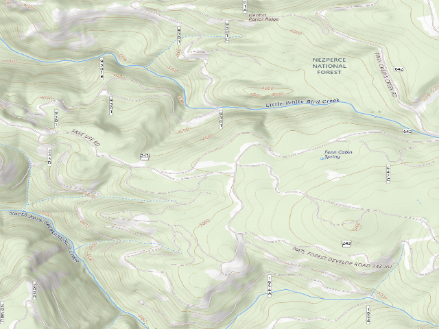 USGS topographic map of USFS dispersed camp — ID #334