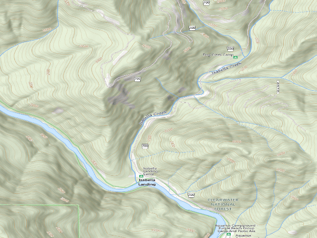 USGS topographic map of USFS dispersed camp — ID #339