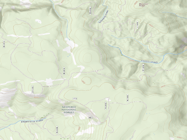 USGS topographic map of USFS dispersed camp — ID #34
