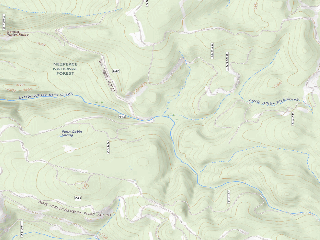 USGS topographic map of USFS dispersed camp — ID #342